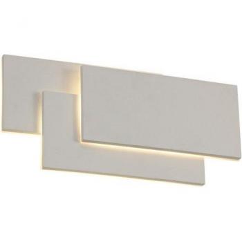 Aplique de pared LED Kiania Sable blanco 12,5 cm, rectangular, 12 W, 3000 K, color blanco arena, 490 lm