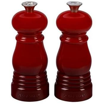 Le Creuset Set de Mini Molinillos de Sal y Pimienta, Plástico ABS, Cada Uno 5 x 5 x 12.1 cm, Mecanismo de Cerámica, Rojo Cereza