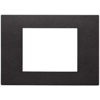 Placa Vimar Línea Total Look 3 Módulos Tecnopolímero Negro 30653.02