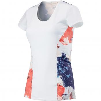 Visión de la cabeza las mujeres gráfico camiseta, mujer, color White/Coral, tamaño large