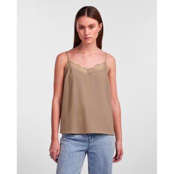 Pieces - Top de tirantes con encaje de mujer