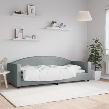 Cama de día sofá cama tela gris claro 80x200 cm