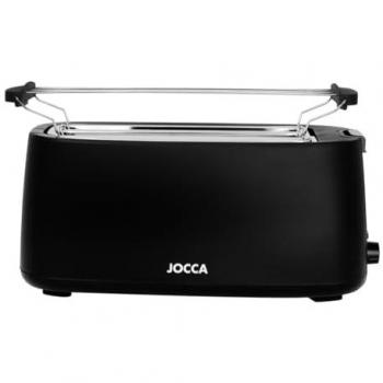 Tostador Jocca Doble Ranura Larga 4 Rebanadas con Soporte para Panecillos, Funciones Descongelar, Recalentar y Cancelar, Regulador de Tostado y Recoge Migas