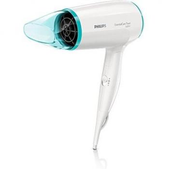 Philips Thermoprotect BHD006 - Secador de Pelo de Viaje, Doble Voltaje, DifUsor, 2 Velocidades, 2 Temperaturas, 1600w, Blanco