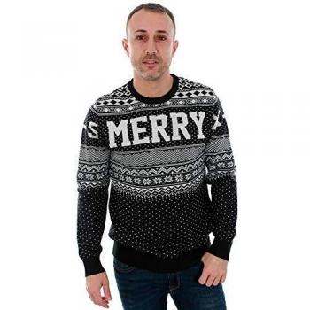 Jersey Jack&Jones Hombre M Negro 12143001 JORFLAKE Knit Crew Neck Tap Shoe