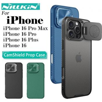 NILLKIN CamShield Prop Transparent Case for iPhone 16 Pro Max - Shockproof Hard PC+TPU with Hinged Camera Holder