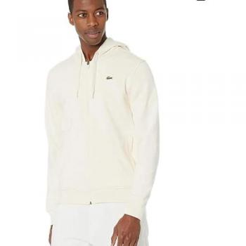 Lacoste Men's Beige Fleece Hoodie Size M