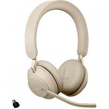 Jabra Evolve2 65 Auriculares Inalámbricos Estéreo con Cancelación de Ruido - Certificados para plataformas UC - Batería de Larga Duración - Adaptador Bluetooth USB-C - Beige