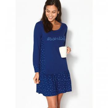 VENCA Camisón Estampado gofrado en el Delantero Mujer by Vencastyle - 007666,Azul Zafiro,L