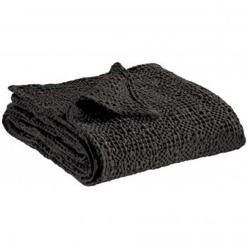 Cubrecama de algodón stonewashed Tana carbón 260 x 260 cm Vivaraise