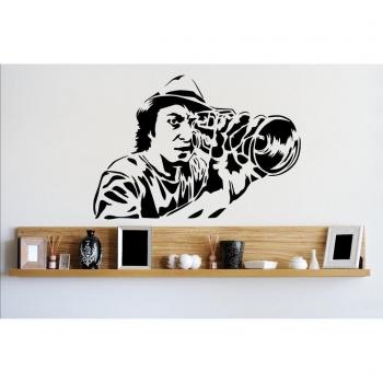 Banksy Mr Brainwash Man con cámara - Pegatina de Pared