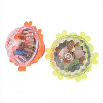 TOOGOO(R) Juguete Peonza de Plastico Luz Flash Colorido - Amarillo Naranja 2 Piezas