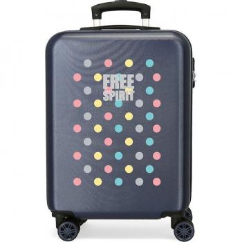 Maleta de cabina Movom Free Dots Azul con diseño infantil y capacidad de 35L