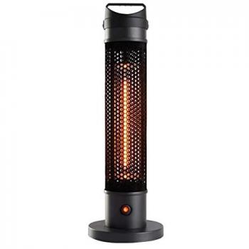 Calefactor Eléctrico Portátil Infrarrojos Fibra de Carbono 1000W para Interior y Exterior Kekai 20x20x61 cm