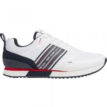 Zapatillas Pepe Jeans Dublin Young Blancas para Hombre, Modelo Casual con Cordones, Talla 43