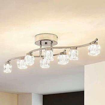Lindby Yaro - lámpara LED de techo atenuable moderna, 8 brazos, en color plateado, fabricada en metal, ideal para salón y comedor