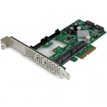 StarTech.com PEXMSATA3422 - Tarjeta controladora SATA III Raid PCIe 2.0 con 2 Ranuras mSATA emparejamiento HyperDuo para SSD