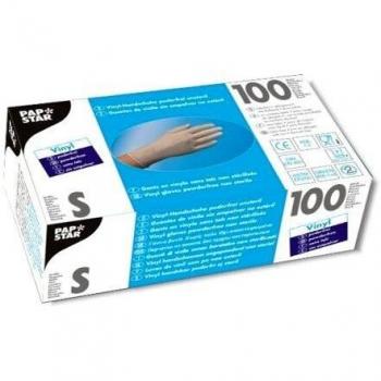 Papstar - Guantes de vinilo, 100 unidades, talla S