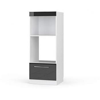 Armario para microondas Fame-Line, Antracita alto brillo, 60 cm abierto, Vicco