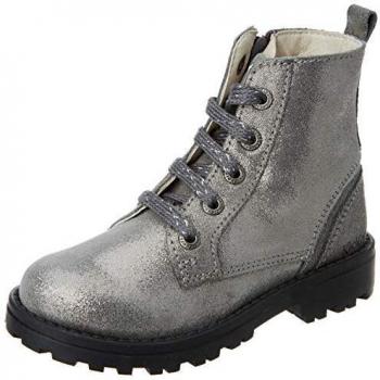 Botas de Niña KICKERS Grooke de Cuero Metálicas Plata