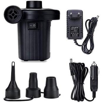 ZStarlite Bomba De Aire Eléctrica Portátil, Bomba De Aire para Colchones Inflables/deflactor para Piscinas, Barcos, Juguetes Hinchable o Camping, con 3 Accesorios, 240V AC / 12V DC