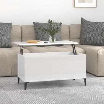 Mesa de centro de Salón Blanco pulido 90x44,5x45 cm madera multicapa