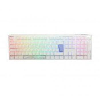 Teclado mecánico Ducky One 3 Classic, tamaño completo, color blanco puro, retroiluminación RGB, teclas PBT intercambiables en caliente, interruptores MX-Blue