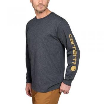 Camiseta de manga larga Carhartt Logo Relaxed Fit - Negro Gris (S)