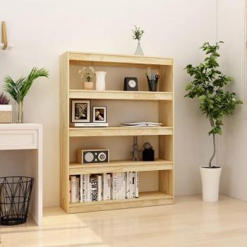 Librería/partición de madera maciza de pino 100x30x135,5 cm
