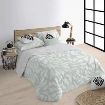 Funda Nórdica Chame Mint 100% Algodón Orgánico con Botones - 220x220 cm, Suave y Certificada Oeko-Tex