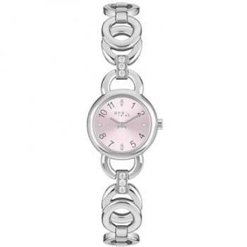 Reloj Mujer Breil Alya de Acero con Pulsera de Eslabones Redondos, Esfera Minimalista y Cristales, Caja de 26 mm, Cierre de Joya