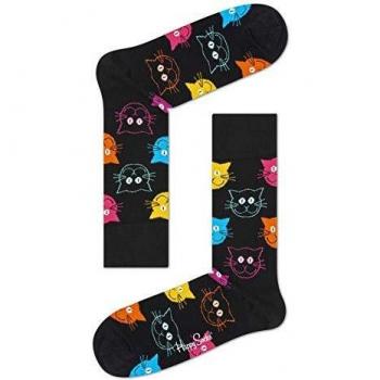 Happy Socks Cat Sock Calcetines, Multicolor (Multicolour 900), 4/7 (Talla del Fabricante: 36-40) (Pack de 6) para Mujer
