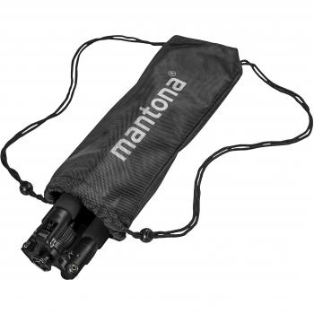 Trípode Ligero de Aluminio Mantona Light Traveller con Cabezal de Bola y Placa de Liberación Rápida (Compatible Arca Swiss) - Panorámico 360°