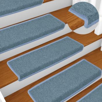 Esteras para escaleras 15 piezas 65x21x4 cm Azul