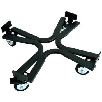 Carro de Planta Grande con Ruedas, Soporte para Macetas de 65 cm, Carga Máxima 200 kg, Estructura Robusta de Acero, Negro
