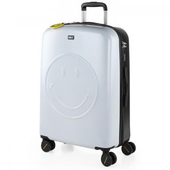 Maleta Mediana De Viaje Smiley Original 180160 - Maletas de viaje ligeras, juego de maletas con 4 ruedas, incluye candado