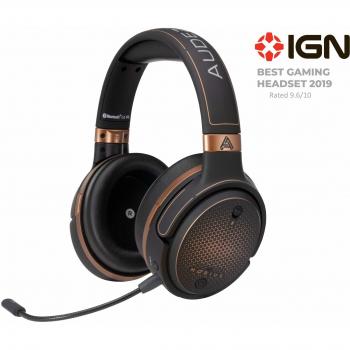 Audeze Mobius Premium 3D Gaming Headset con sonido envolvente, seguimiento de la cabeza y Bluetooth. Auriculares de juegos para orejas para PC, PlayStation 4 y otros.