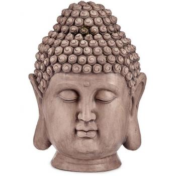 Figura Decorativa para Jardín Buda Cabeza Gris Poliresina (31,5 x 50,5 x 35 cm)