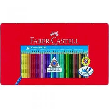 Faber-Castell Colour Grip Colored Pencils, Tin of 36 (112435)