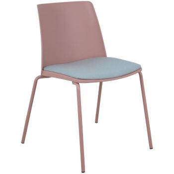 Pack 4 sillas Orgaz bali gris claro carcasa rosa y chasis rosa