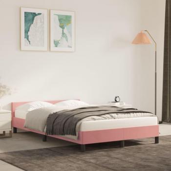Estructura de Cama Rosa 120x190 cm en Terciopelo