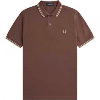 Fred Perry M3600 Twin Tipped Polo Shirt - Brick - Size: XXL