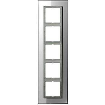 Marco de vidrio 5 elementos LS Plus blanco alpino satinado JUNG LSP 985 GL WW