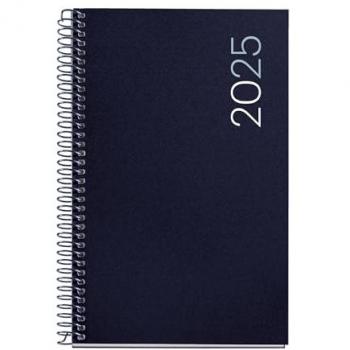 Agenda Anual 2025 Miquelrius Día Página Espiral Flexible Polipropileno 117x182 mm Azul Marino