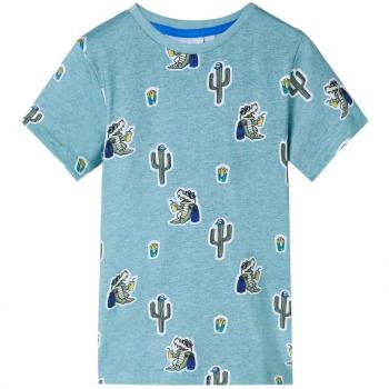 Camiseta infantil verde claro mélange 116