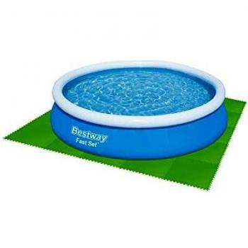 Bestway Flowclear 58636-Protector de Suelo para Piscinas 9 Piezas 78x78 cm, Gris