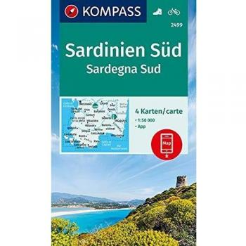 Set de 4 Mapas de Senderismo Cerdeña Sur 1:50.000 con Acceso Offline en la App KOMPASS - Ideal para Bicicleta