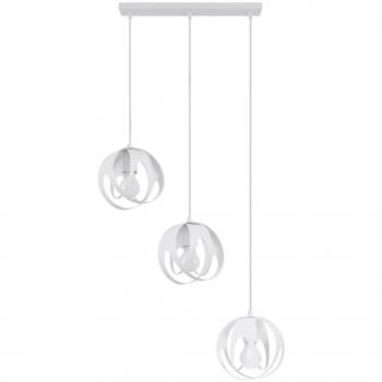 Tulos Bar lámpara colgante Acero Blanco 3 bombillas 117cm