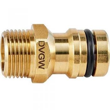 Conector GEKA plus para agua potable, macho G 3/4, latón, DVGW VP550