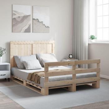 Cabecero 140x200 cm de madera maciza de pino Vidaxl Marrón